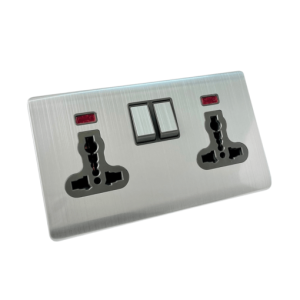 Double 13A Multi Switched Socket With Neon