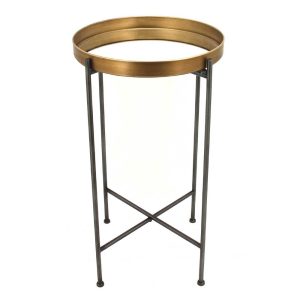 Side Table With Mirror Top; (43x43x71)cm