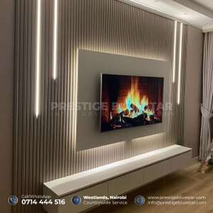 TV Wall Designs in Kenya | 7 Modern Living Room Ideas 15 Luxury living room TV wall completed in Kenya