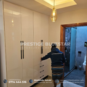 Modern bedroom wardrobe with integrated storage