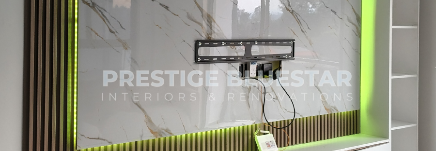 Luxury custom TV wall unit installation
