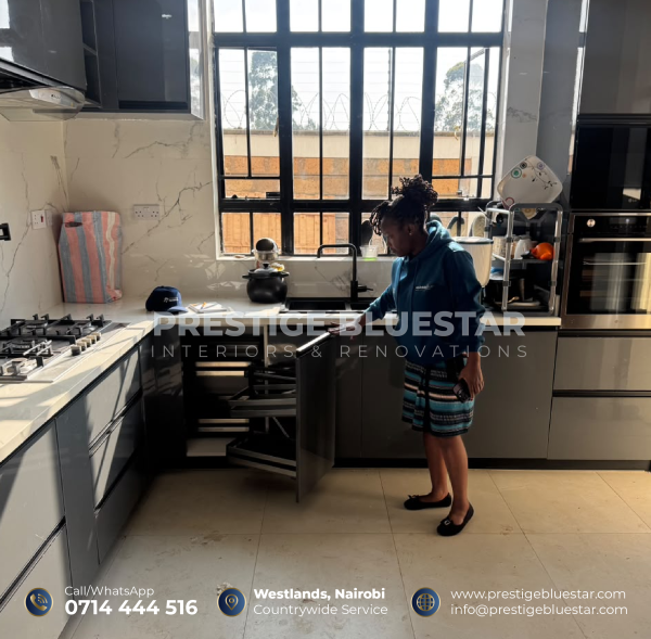 Custom kitchen cabinets and pantry installation